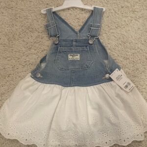 Oshkosh Denim Bib Dress with White Eyelet Skirt